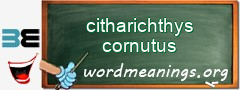 WordMeaning blackboard for citharichthys cornutus